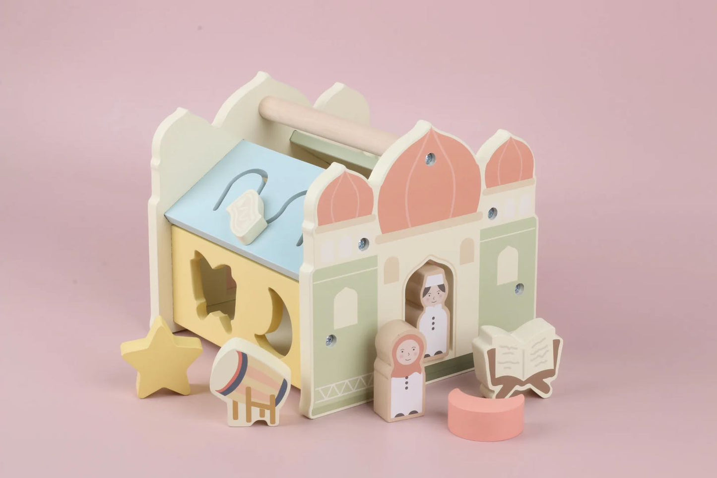 Wooden Pastel Islamic Shape Sorter – Masjid Edition