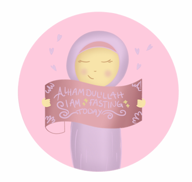 Pink 'I am Fasting' Enamel Children's Pin