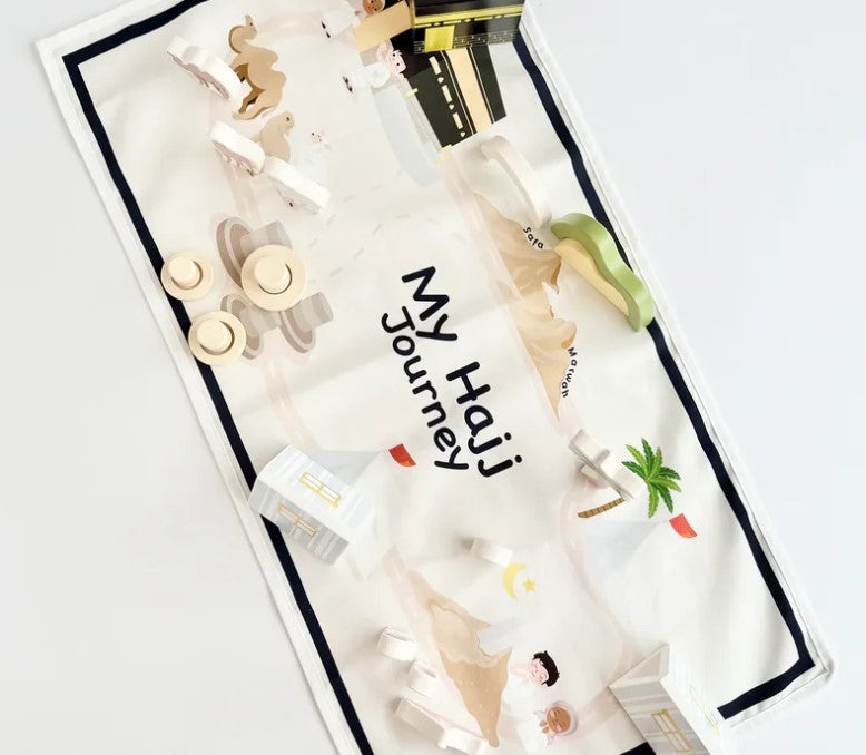 Hajj Rites Wooden Block Set & Illustrated Play Mat – Learn Through Play