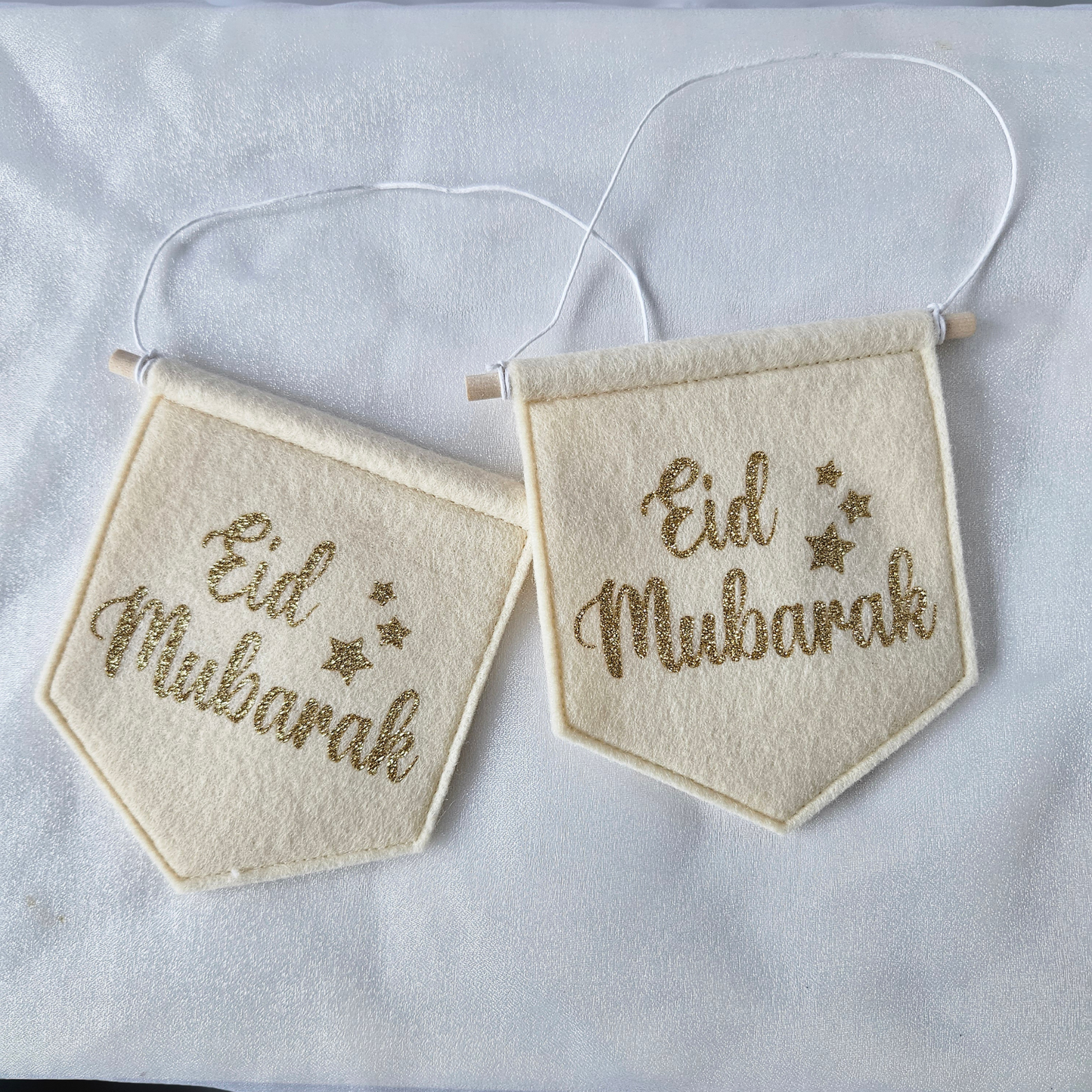 Felt Ivory and Gold 'Eid Mubarak' Banner
