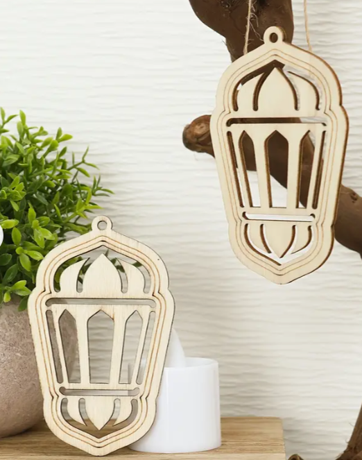 Wooden Lantern Hanging Pendents - 10pcs