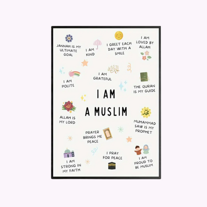 Unframed 'I Am Muslim' Wall Art