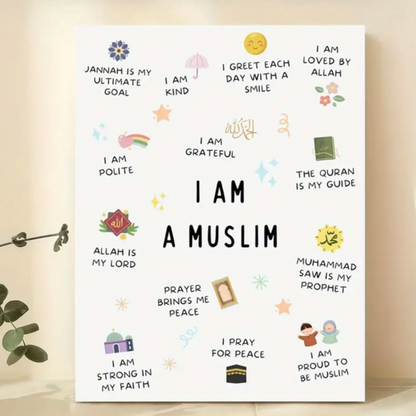 Unframed 'I Am Muslim' Wall Art