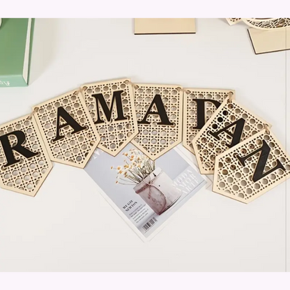 Rustic Wooden "Ramadan" Banner