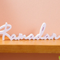 White Wooden "Ramadan" Sign