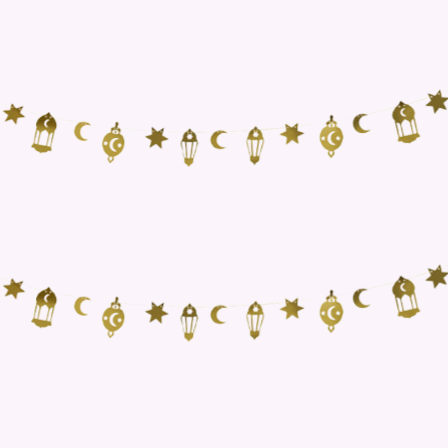 Gold Ramadan Lantern & Moon Paper Garland - 2m