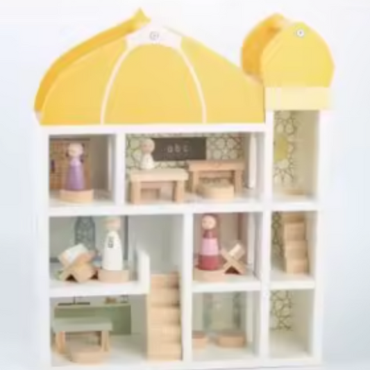 Islamic Mosque Dollhouse – Educational Wooden Playset