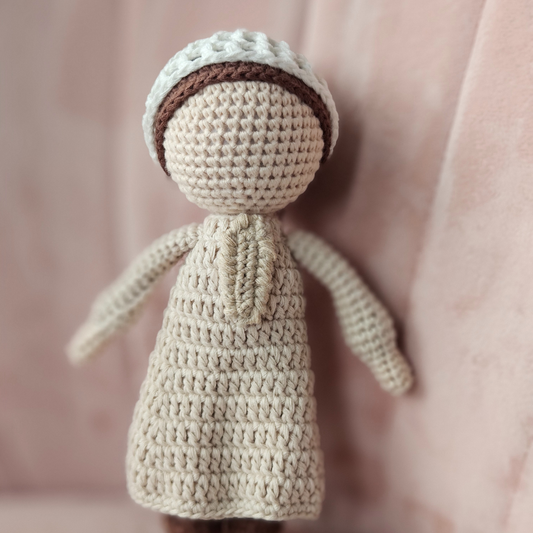 Handmade Crochet Boy Doll – Brown Thobe (18cm)
