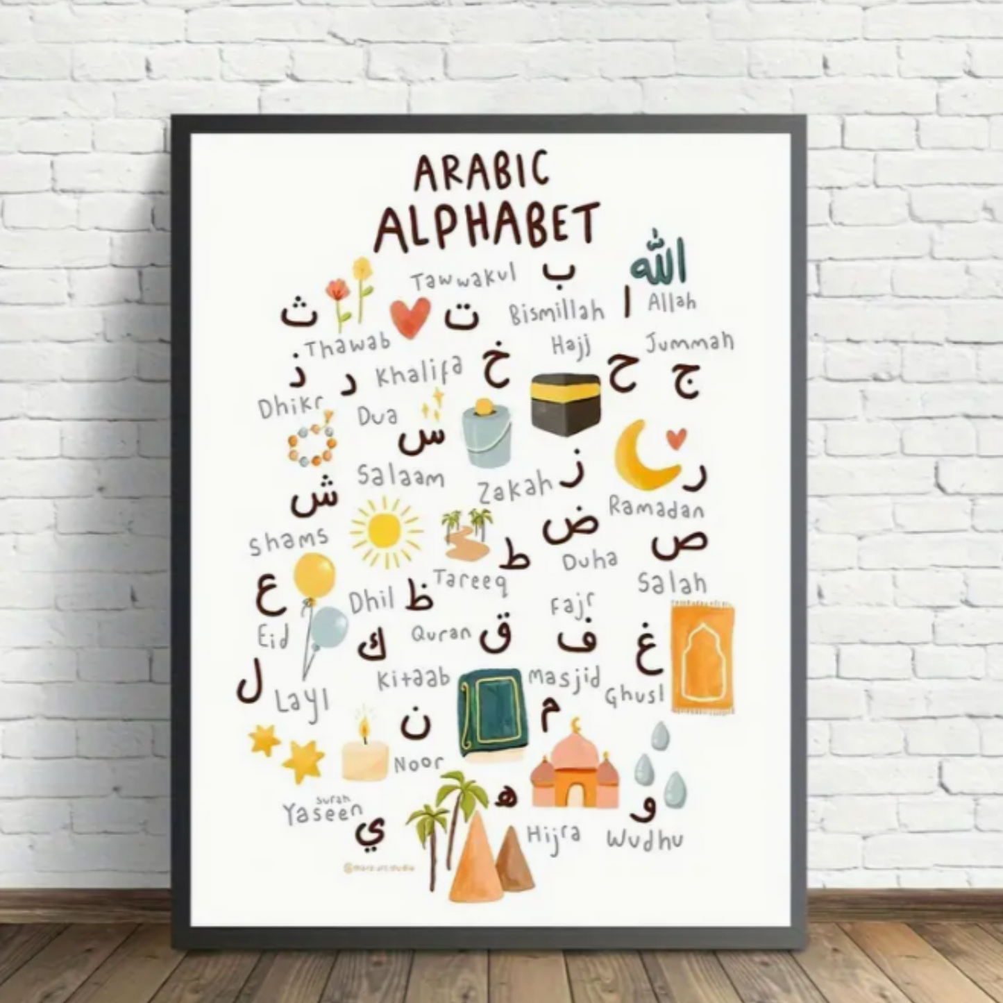 Arabic Alphabet Canvas Poster