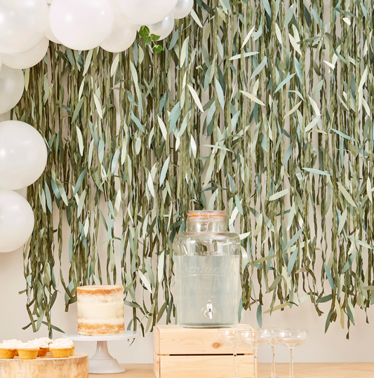 Botanical Leaf Ribbon Backdrop