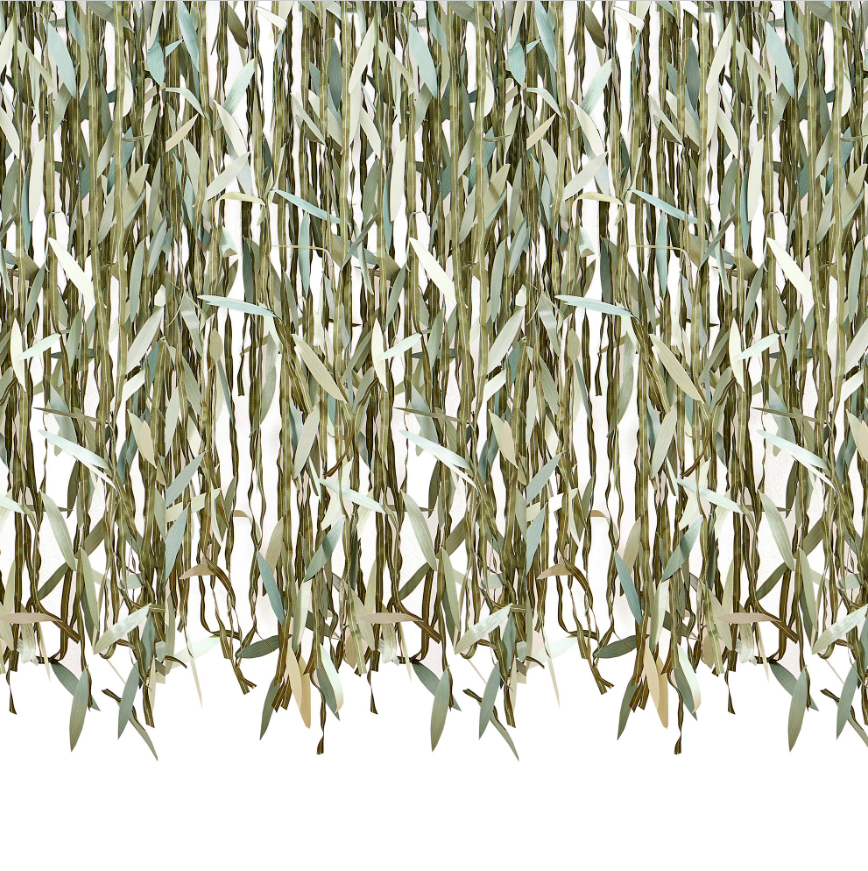 Botanical Leaf Ribbon Backdrop