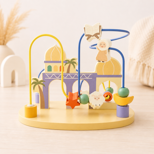 Islamic-Themed Wooden Bead Maze Toy