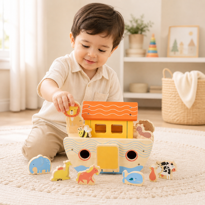 Prophet Nuh (AS) Inspired Wooden Ark & Animal Play Set