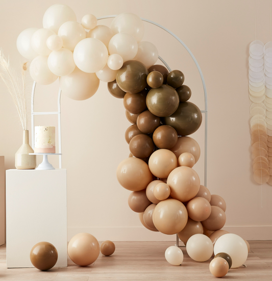 Nude and Brown Balloon Arch Kit