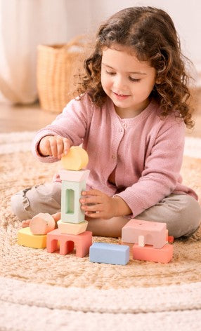 Pastel Wooden Mosque Building Blocks Set