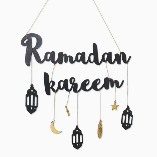 Black Wooden Ramadan Kaereem Wall Pendant