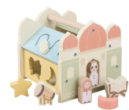 Wooden Pastel Islamic Shape Sorter – Masjid Edition