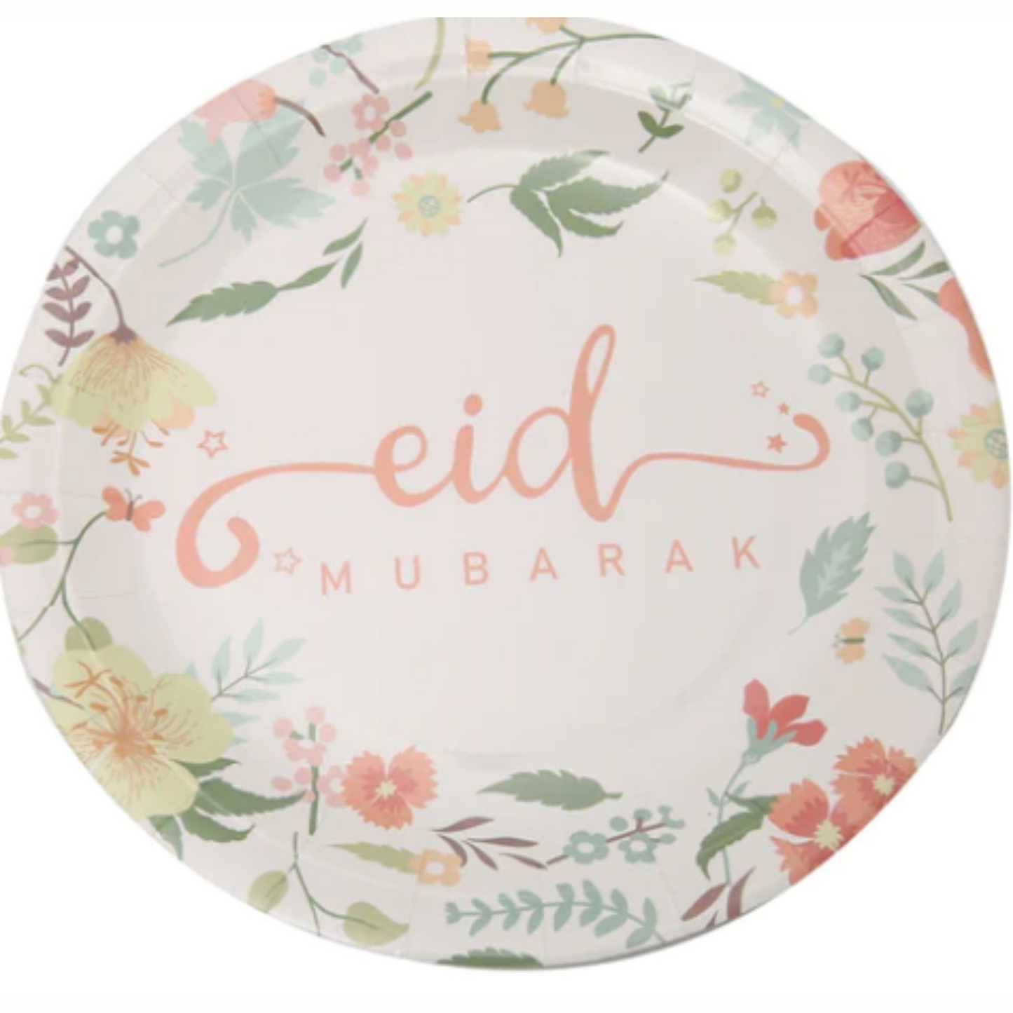 Pastel Floral Eid Mubarak Tableware Party Set