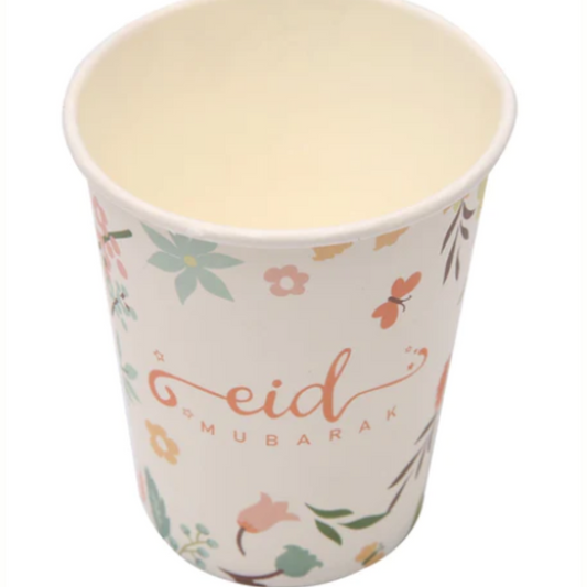 Pastel Floral Eid Mubarak Paper Cups