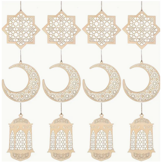 3 Pack Wooden Hanging Ornaments