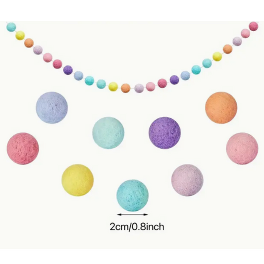 Pastel Pom Pom Wool Garland