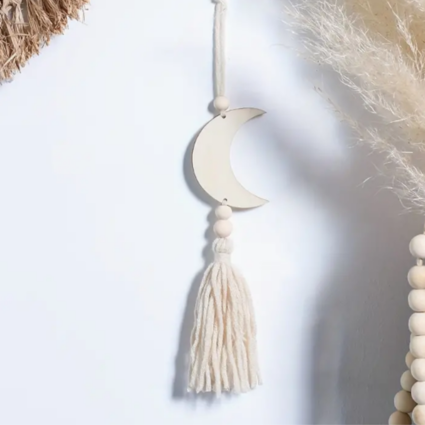 Wooven Wooden Moon Tassel