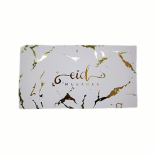 White and Gold Marble Eid Mubarak Money Envelopes