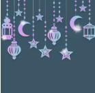 Silver Hanging Stars and Lanterns