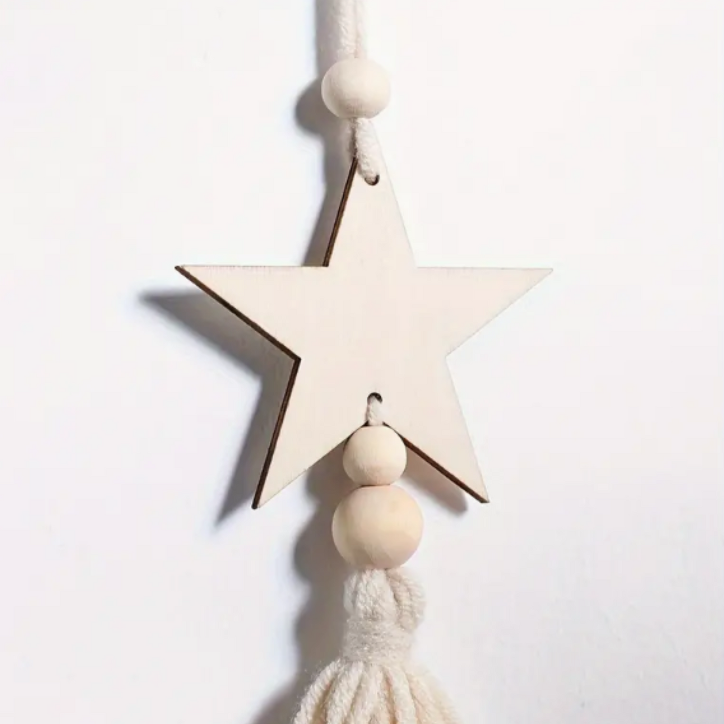 Wooden Star Tassel Hanging Decor